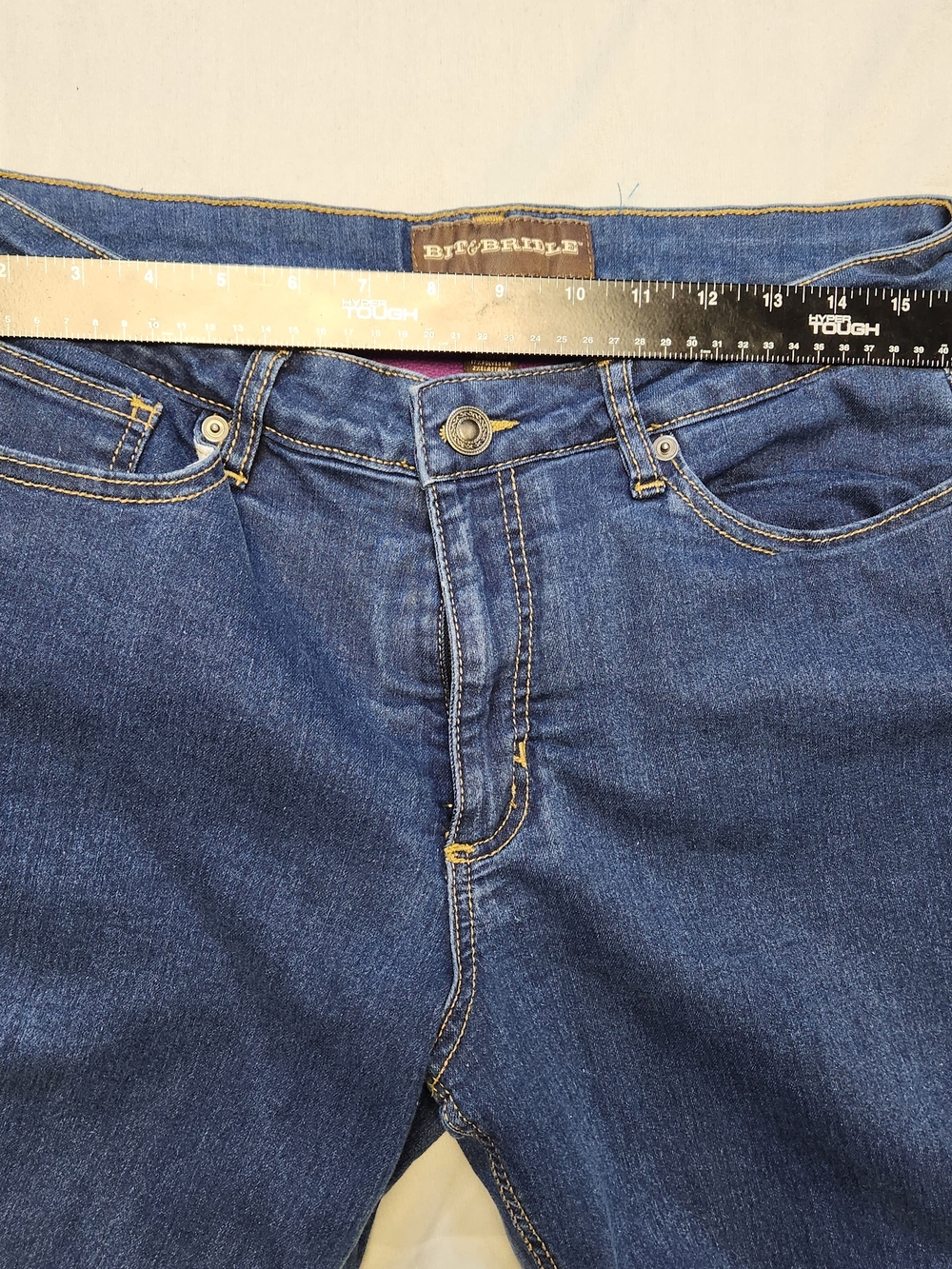 Bit & Bridle Womens 10 Fleece Lined Jeans Straight Leg Stretch Blue Warm - Picture 4 of 7